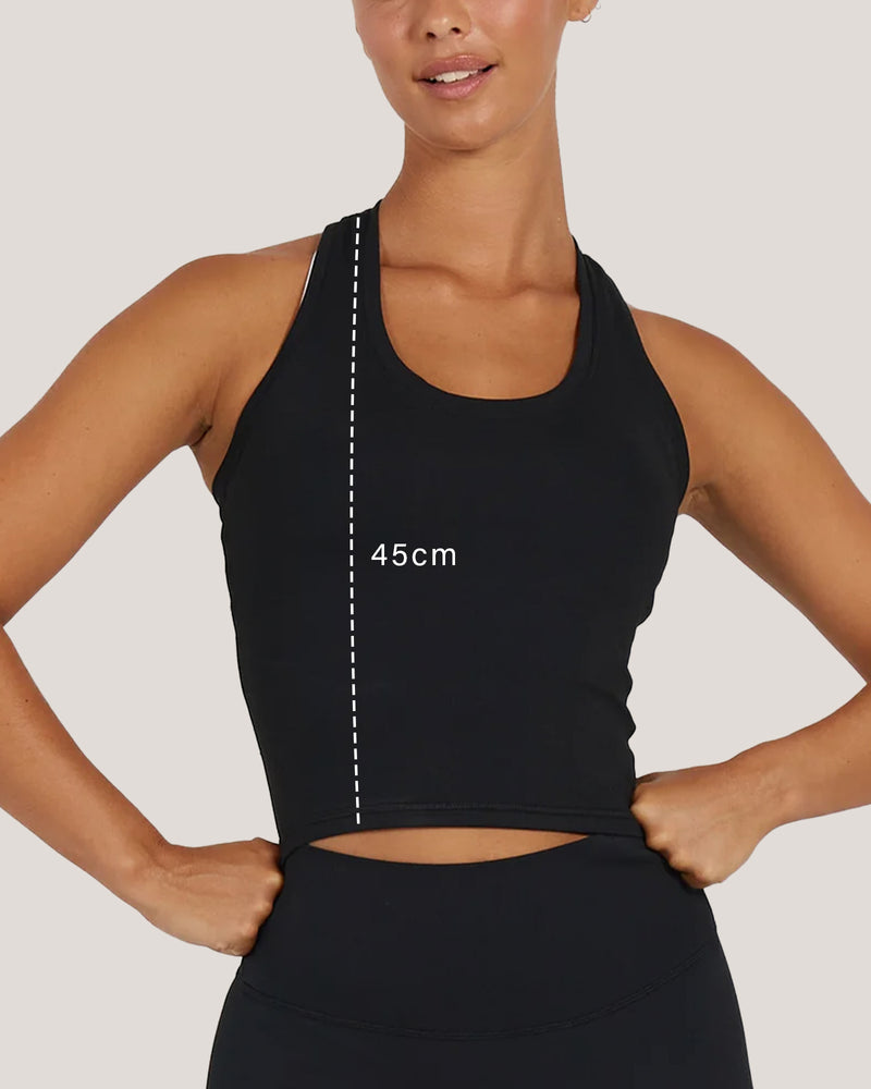 LUXE MIDRIFF TANK - BLACK