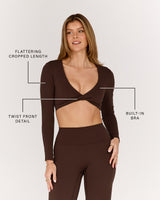 LUXE TAI LONG SLEEVE TOP - FONDANT