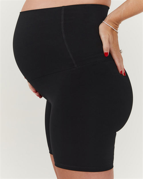 LUXE MATERNITY SHORTS - BLACK