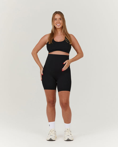 LUXE MATERNITY SHORTS - BLACK