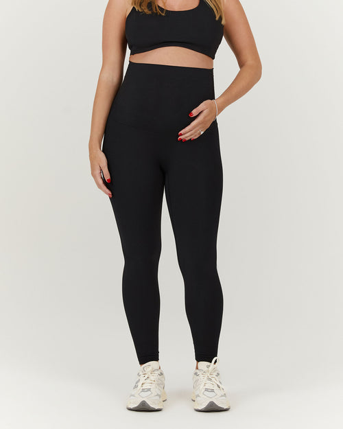 LUXE MATERNITY LEGGINGS FULL - BLACK