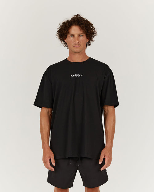 MENS RUN REPUBLIC TEE - BLACK