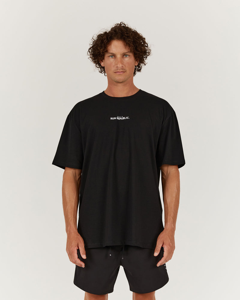 MENS RUN REPUBLIC TEE - BLACK