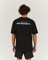 MENS RUN REPUBLIC TEE - BLACK