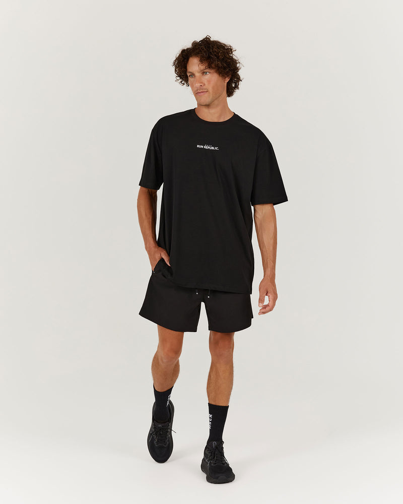 MENS RUN REPUBLIC TEE - BLACK