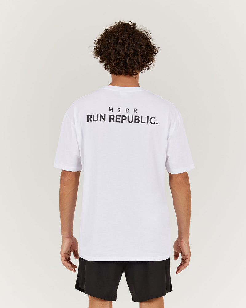 MENS RUN REPUBLIC TEE - WHITE