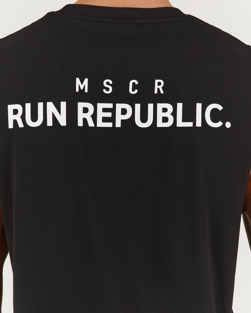 MENS RUN REPUBLIC TANK - BLACK