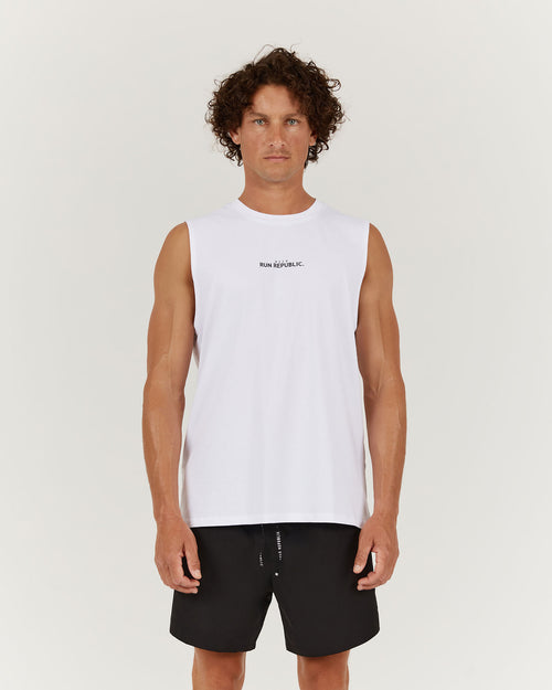 MENS RUN REPUBLIC TANK - WHITE