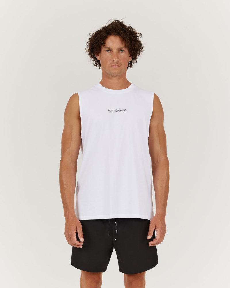 MENS RUN REPUBLIC TANK - WHITE