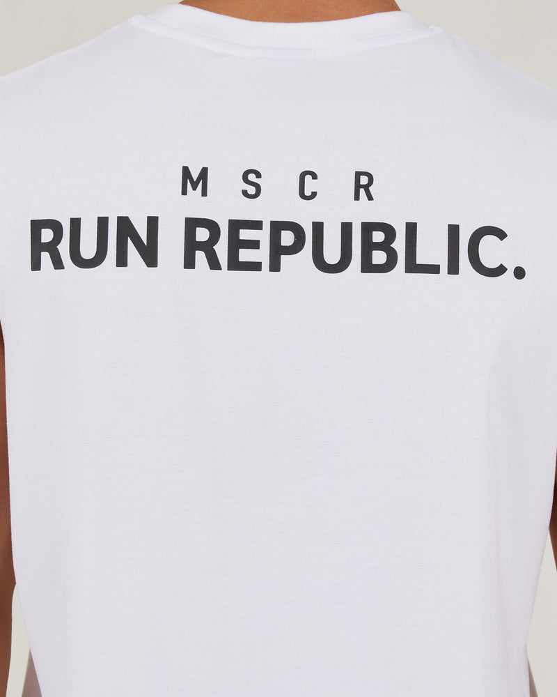 MENS RUN REPUBLIC TANK - WHITE