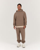 BLOCKPRINT HOODIE - COFFEE