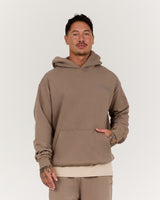 BLOCKPRINT HOODIE - COFFEE