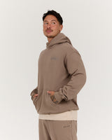 BLOCKPRINT HOODIE - COFFEE