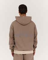 BLOCKPRINT HOODIE - COFFEE