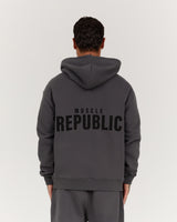 BLOCKPRINT HOODIE - FORGED IRON