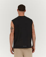 MENS HEAVY BOXY TANK - FADED BLACK TRANSITION
