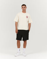 MENS HEAVY BOXY TEE - FADED ANTIQUE WHITE PLAYMAKER