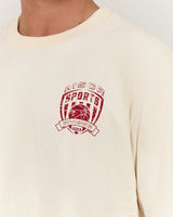 MENS HEAVY BOXY TEE - FADED ANTIQUE WHITE PLAYMAKER