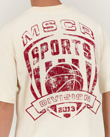 MENS HEAVY BOXY TEE - FADED ANTIQUE WHITE PLAYMAKER