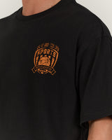 MENS HEAVY BOXY TEE - FADED BLACK PLAYMAKER