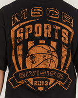 MENS HEAVY BOXY TEE - FADED BLACK PLAYMAKER