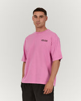 MENS HEAVY BOXY TEE - FADED PINK TOPAZ REP THE RIBBON