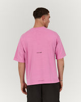 MENS HEAVY BOXY TEE - FADED PINK TOPAZ REP THE RIBBON
