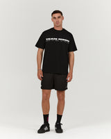 MENS HEAVY RELAXED TEE - BLACK REPPING TEAM PINK