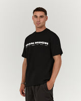 MENS HEAVY RELAXED TEE - BLACK REPPING TEAM PINK