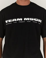 MENS HEAVY RELAXED TEE - BLACK REPPING TEAM PINK