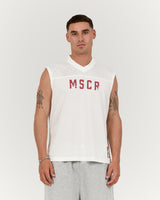 MENS MESH BOXY TANK - PORCELAIN SHOT CALLER