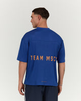 MENS MESH BOXY TEE - REGAL BLUE SHOT CALLER