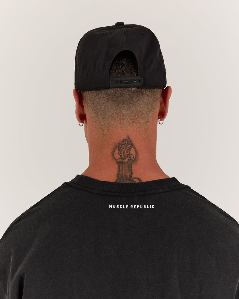 MENS MSCR A FRAME CAP - BLACK