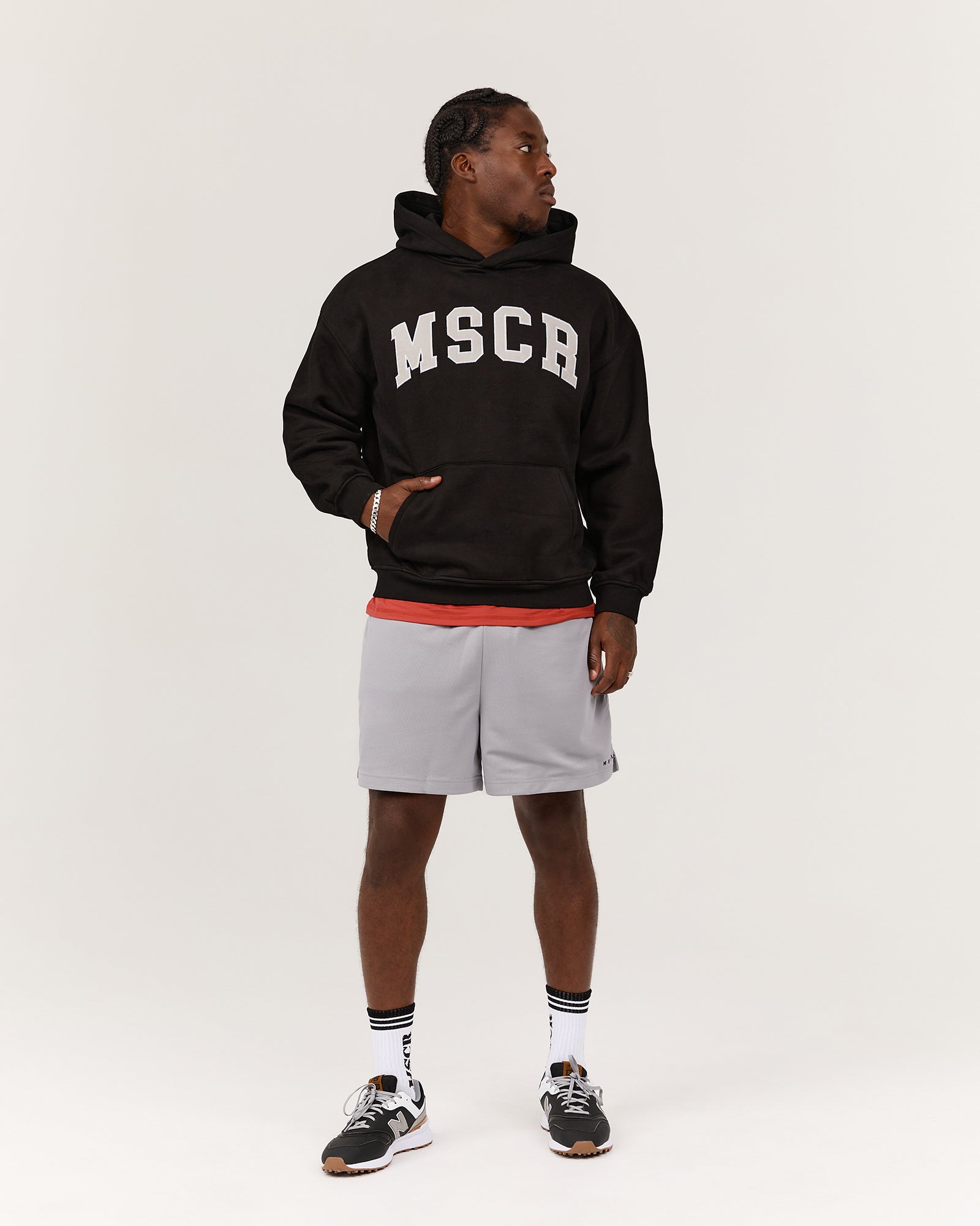 MEN'S OVERSIZED HOODIE - BLACK MSCR COLLEGIATE – MUSCLE REPUBLIC