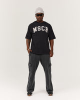 MEN'S OVERSIZED TEE - BLACK MSCR COLLEGIATE