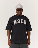 MEN'S OVERSIZED TEE - BLACK MSCR COLLEGIATE