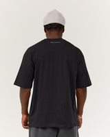 MEN'S OVERSIZED TEE - BLACK MSCR COLLEGIATE