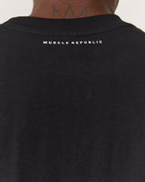 MEN'S OVERSIZED TEE - BLACK MSCR COLLEGIATE