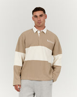 MENS PIQUE BOXY LONG SLEEVE POLO - MOSS PLAYOFF