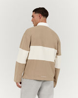 MENS PIQUE BOXY LONG SLEEVE POLO - MOSS PLAYOFF