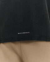 MENS PIQUE BOXY POLO - FADED BLACK BOXOUT