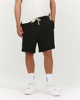 MENS PIQUE REGULAR SHORTS - BLACK PREMIERE