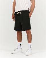 MENS PIQUE REGULAR SHORTS - BLACK PREMIERE