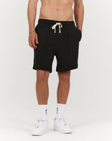 MENS PIQUE REGULAR SHORTS - BLACK PREMIERE
