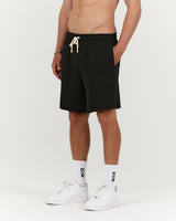 MENS PIQUE REGULAR SHORTS - BLACK PREMIERE