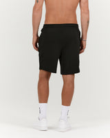 MENS PIQUE REGULAR SHORTS - BLACK PREMIERE