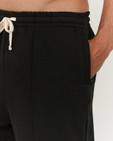 MENS PIQUE REGULAR SHORTS - BLACK PREMIERE