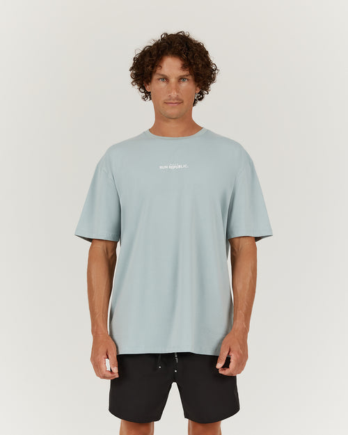 MENS RUN REPUBLIC TEE - MIST