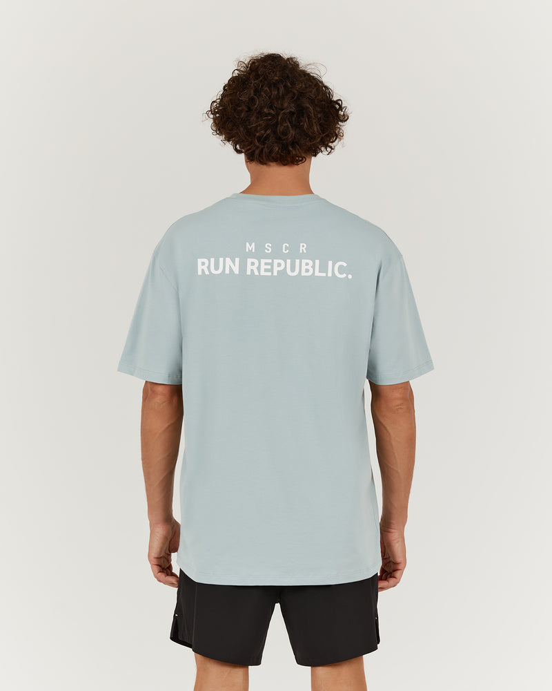 MENS RUN REPUBLIC TEE - MIST