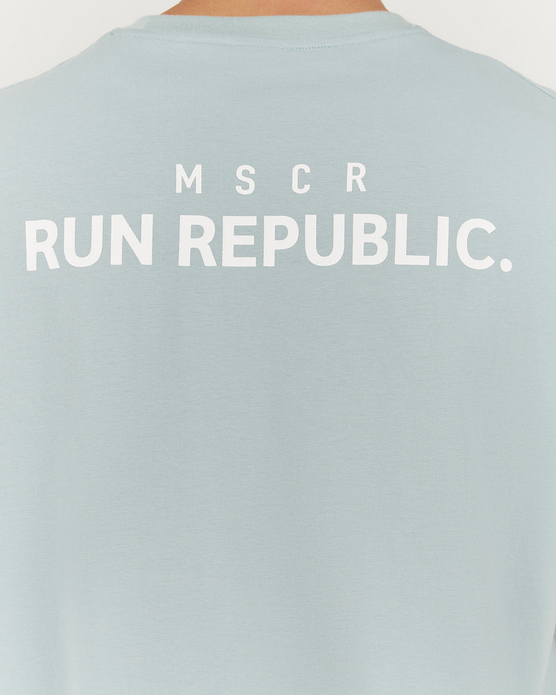 MENS RUN REPUBLIC TEE - MIST